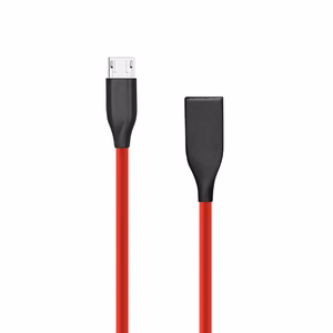 Silicone kaabel USB - Micro USB (punane, 1m)