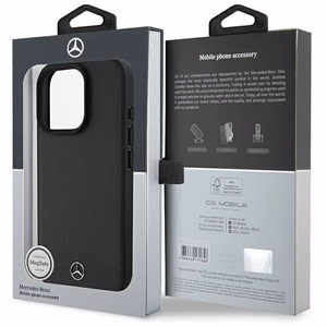 Mercedes Textured And Plain Leather MagSafe ümbris jaoks iPhone 16 Pro Max - must