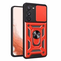 Hybrid Armor Camshield ümbris jaoks Samsung Galaxy S23+ armored cover with camera cover punane