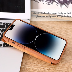 Kott Nillkin Qin Pro Nahast Apple iPhone 14 Pro Max pruun