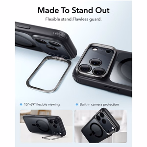 ESR Classic Hybrid Kickstand MagSafe ümbris mudelitele iPhone 18 Pro / 17 Pro, läbipaistev must