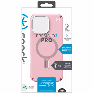 Speck Presidio2 Pro MagSafe'i ja ClickLocki toega ümbris iPhone 16 Pro Maxile, Wednesday Pink/Boysenberry Purple