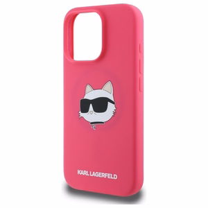 Karl Lagerfeld Silicone Choupette Head MagSafe iPhone 16 Pro Ümbris - Roosa