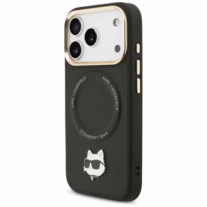 Karl Lagerfeld Big Strap Choupette Metal Logo MagSafe Ümbris jaoks iPhone 17 Pro Max - must