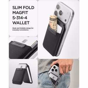Spigen Slim Fold S314-4 MagSafe magnetiline telefoni kaarditasku – must