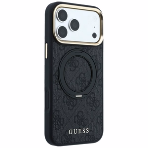 Guess Ring Stand 360 4G Classic Logo MagSafe ümbris mudelitele iPhone 17 Pro / 18 Pro, must