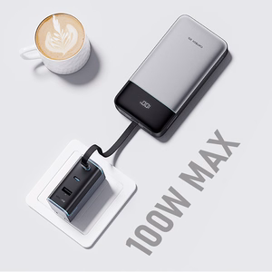 Cuktech LPB252N 120W 25000mAh akupank sisseehitatud USB-C-kaabliga – värv: hall