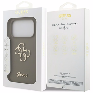 GUESS ümbris jaoks IPHONE 17 Pro GUHCP17LSC4GSMW (Silicone W/ Big 4G Script) brown