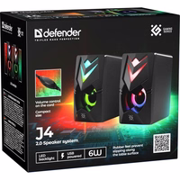 PC Speakers 2.0 DEFENDER J4 2.0 6W LED USB must