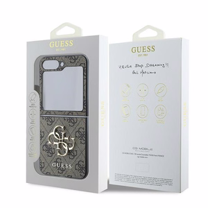 Guess Leather 4G Metal Logo Ümbris jaoks Samsung Galaxy Z Flip 6 - Brown