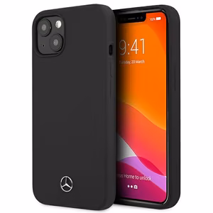 Mercedes Silicone Line ümbris iPhone 13 mini jaoks - must