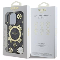 Guess IML Peony jaoks 4G Background MagSafe ümbris jaoks iPhone 16 Pro - must