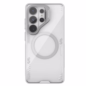 Nillkin Iceblade Prop магнитный чехол с крышкой камеры и подставкой совместимый с MagSafe для Samsung Galaxy S26 Ultra прозрачный серый
