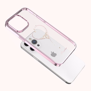 Swarovski kristallidega silikoonist ümbris Kingxbar Wish Series iPhone 14 Plus'ile - roosa