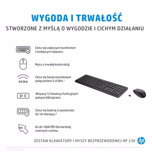 HP 230 juhtmevaba hiir + klaviatuur komplekt (EN)