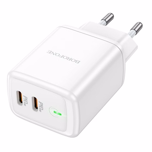 Borofone Wall Laadija BN9 Reacher - 2xType C - QC 3.0 PD 35W valge