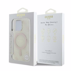 Guess IML 4G Background MagSafe iPhone 16 Pro Ümbris - valge