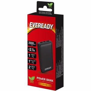 Eveready PX20B akupank, 20000 mAh, 2 × USB-A, must