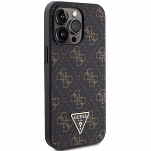 Guess 4G Triangle Metal Logo ümbris jaoks iPhone 14 Pro - must