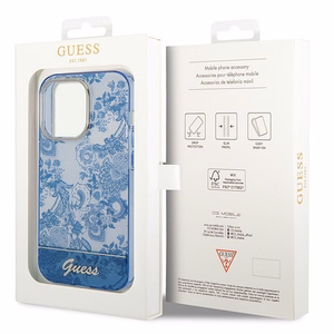 GUESS ümbris jaoks IPHONE 14 Pro GUHCP14LHGPLHB (IML Electro Cam TDJ) sinine