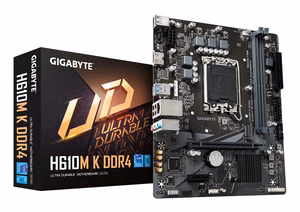 GIGABYTE H610M K DDR4 emaplaat - toetab Intel Core 14th Gen protsessoreid, 3+1+1 faasiline hübriidtoide, kuni 3200MHz DDR4, 1xPCIe 3.0 M.2, GbE LAN, USB 3.2 Gen 1