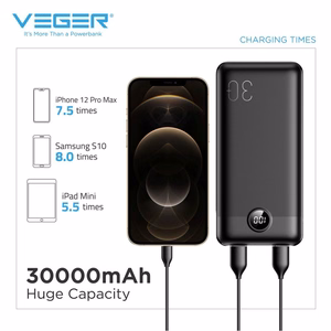 Powerbank Veger L30 (W3008PD) PD QC3.0 3A 20W 30000 mAh black