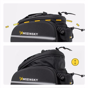 Wozinsky large bike rack bag 35l + rain cover black (WBB19BK)