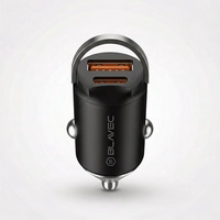 Blavec Autolaadija BS-02B-C Aero - USB + Type C - QC 3.0 18W PD 30W koos Type C to Type C cable (CCBS02BCA-UCB) must