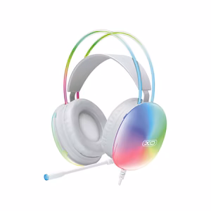XO juhtmega kõrvaklapid GE11 jack 3,5mm - USB-A valge RGB mikrofon