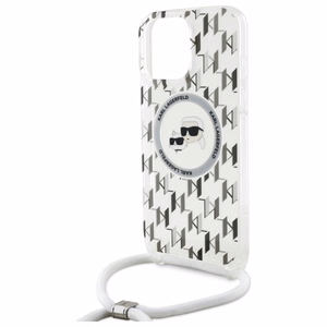 Karl Lagerfeld IML Crossbody Monogram Karl & Choupette Head MagSafe Ümbris jaoks iPhone 16 Pro Max - Clear