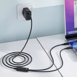 Acefast C5 USB-C - USB-C / USB-C 2in1 100W 480Mb/s cable - black