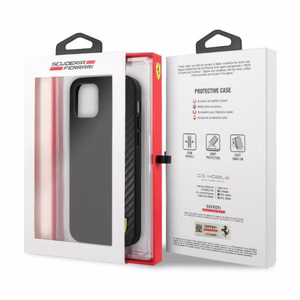 Ferrari FESAXHCP12LBK iPhone 12 Pro Max 6.7" must/must kõvakott On Track Carbon Stripe
