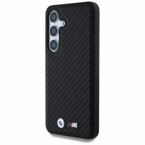 BMW Leather Carbon MagSafe Ümbris jaoks Samsung Galaxy S25 - must