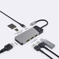 roheline CELL HUB USB-C ADAPTER GC CONNECT 7W1 (3XUSB 3.1, HDMI 4K 60HZ, USB-C PD 85W, MICROSD/SD)
