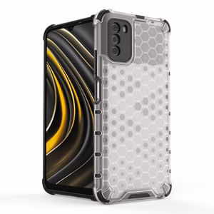 Honeycomb Case kaitsekate TPU kaitserauaga Xiaomi Poco M3 läbipaistev