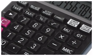 CASIO kontorikalkulaator MJ-120D PLUS must , 12-kohaline ekraan