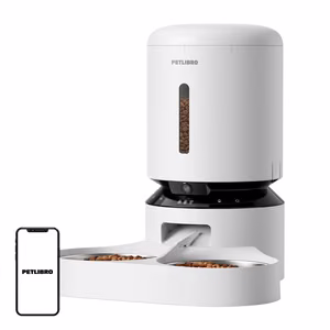 Petlibro Granary camera feed dispenser with double bowl, 5L (white)