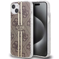 GUESS ümbris jaoks IPHONE 15 Plus GUHCP15MH4PSEGW (4G kuldne Stripe) brown