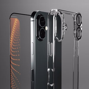 SBS set with D3O technology jaoks iPhone 16 - ümbris + glass screen and camera protector - läbipaistev