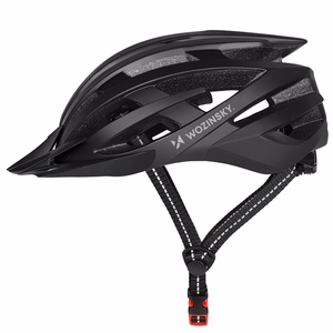 Wozinsky MTB jalgrattakiiver eemaldatava visiiri ja tagumise USB tulega M - must