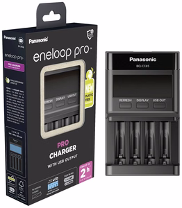Panasonic Eneloop BQ-CC65E / 5206500 – nutikas laadija 1–4 AA/AAA akule, LCD-ekraani ja USB-väljundiga