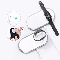 Choetech Qi 2in1 wireless Laadija jaoks smartphones / Apple Watch with alus (MFI) USB Type C valge (T317)