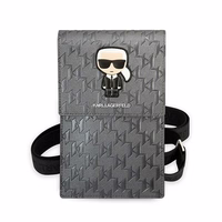 KARL LAGERFELD universal bag jaoks mobile KLWBSAMIPG (Monogram Ikonik Path) hõbedane
