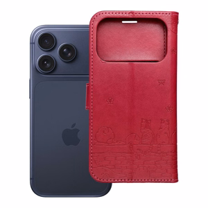 MEZZO Book чехол для iPhone 17 Pro Max кошки красный