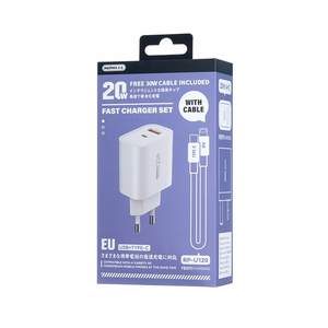 Зарядное устройство Remax RP-U120 20W USB-C/USB-A + кабель USB-C – Lightning 1.0м белое