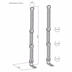 Maclean universaalne VESA-kinnitus ribakõlarile, kuni 15kg, MC-335
