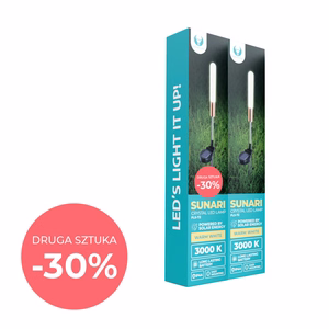 Komplekt: Forever Light päikeseenergial LED-lamp SUNARI FLS-72, ümmargune kristall-lamp, 3000K, 600mAh, 0,72Wh, Ni-MH, x2