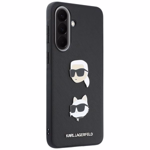 Karl Lagerfeld ümbris Karl&Choupette Heads Pins&Logo kujundusega Samsung Galaxy A57 5G jaoks, must