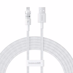 Baseus Gem USB-A kuni Lightning 2.4A kiirlaadimiskaabel 2 m, valge