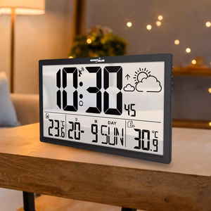 Eriti suur LCD-seinakell GreenBlue GB218 ilmajaama, temperatuuri- ja kuupäevanäiduga